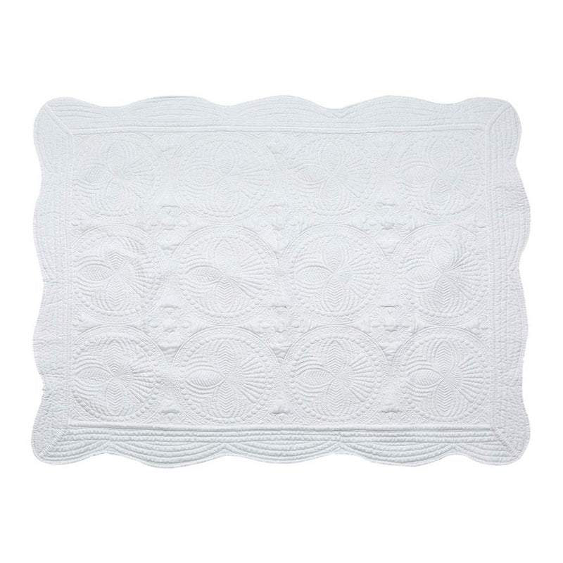 Boruiann House White Baby Quilt, Cotton Embossed Baby Blanket,36x46inch - Image 2